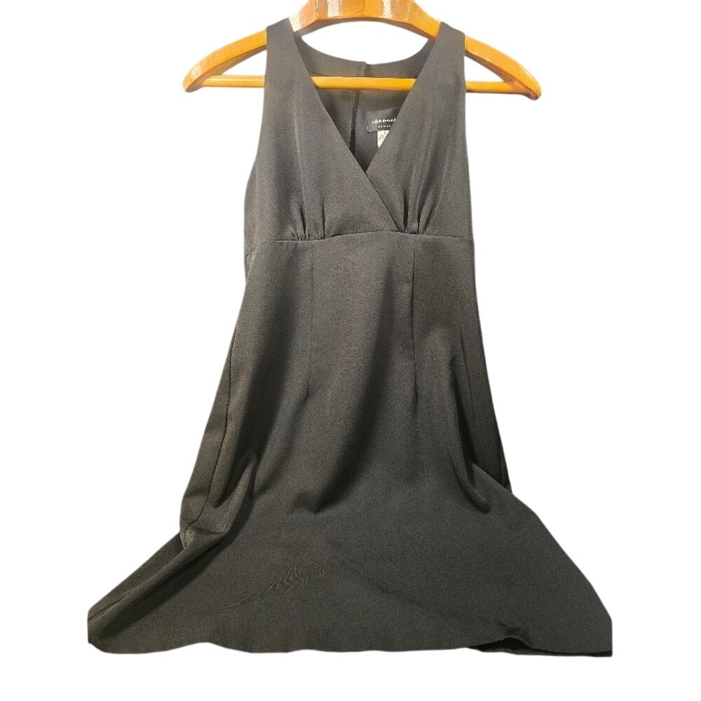 Connected Apparel Black V-Neck Sleeveless Empire Waist Cocktail Dress Size 14